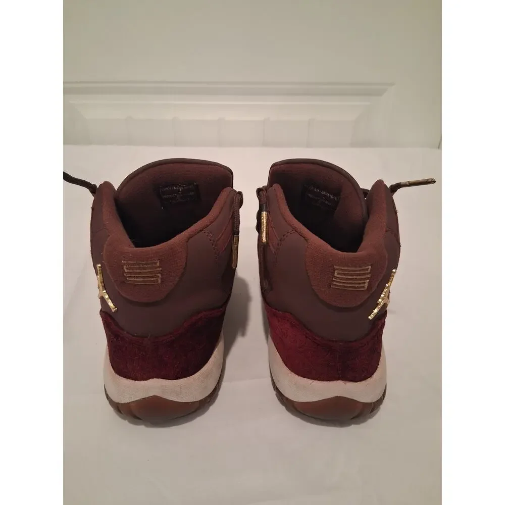 Air Jordan 11 Retro Heiress Night Maroon Velvet 852625-650 Size 5.5Y NO INSOLES